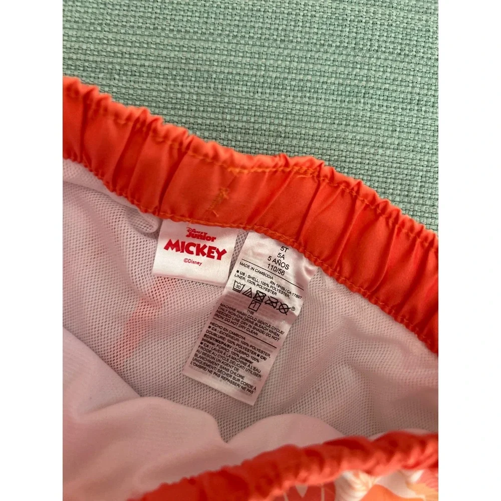Disney Jr Mickey Mouse Swim Trunks Size 5T surfing multicolor tropical